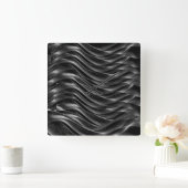 Moderne Abstracte Zwarte Golven Wandklok – (Huis)