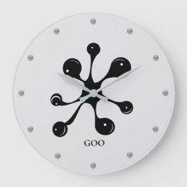 Moderne abstracte zwarte goorvlek grote klok