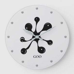 Moderne abstracte zwarte goorvlek grote klok