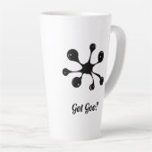 Moderne abstracte zwarte goorvlek latte mok (Rechterhoek)