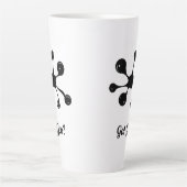 Moderne abstracte zwarte goorvlek latte mok (Voorkant)