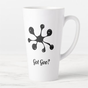 Moderne abstracte zwarte goorvlek latte mok