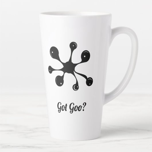 Moderne abstracte zwarte goorvlek latte mok (Rechts)