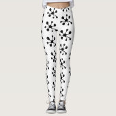 Moderne abstracte zwarte goorvlek leggings (Voorkant)