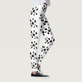Moderne abstracte zwarte goorvlek leggings