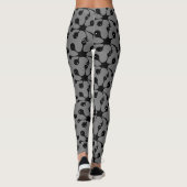 Moderne abstracte zwarte goorvlek op grijs leggings (Achterkant)