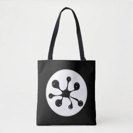 Moderne abstracte zwarte goorvlek tote bag