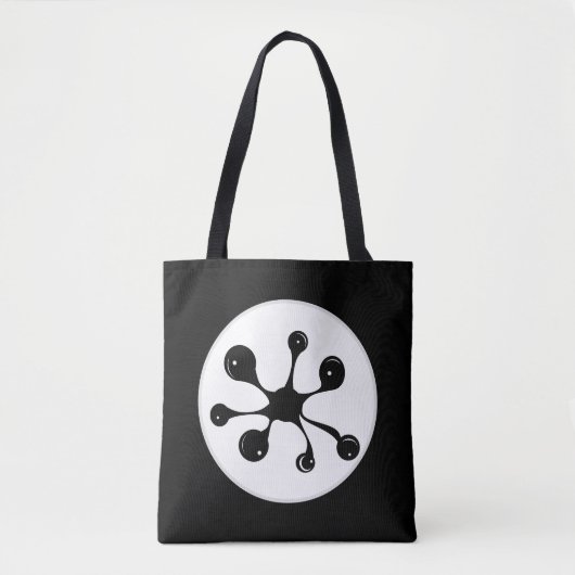 Moderne abstracte zwarte goorvlek tote bag (Voorkant)