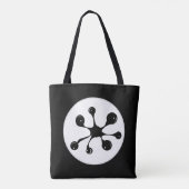 Moderne abstracte zwarte goorvlek tote bag (Achterkant)