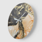 Moderne Abstracte zwarte goudprijs zonder cijfers Grote Klok (Hoek)