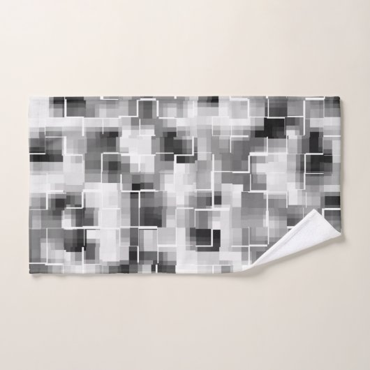 Moderne Abstracte zwarte grijs Bad Handdoek (Handdoek)