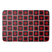 Moderne Abstracte zwarte grijs en rode badmat (Voorkant)