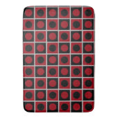 Moderne Abstracte zwarte grijs en rode badmat (Voorkant Verticaal)