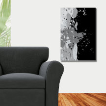 Moderne Abstracte Zwarte & Grijze Verfspatten
