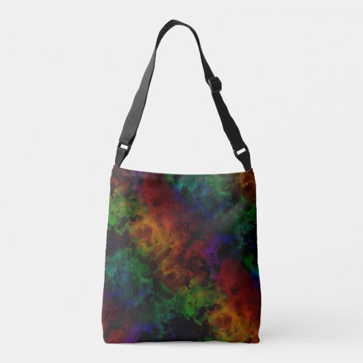 Moderne Abstracte zwarte regenboog Crossbody Tas (Achterkant)
