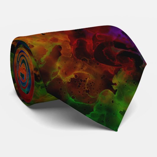 Moderne Abstracte zwarte regenboog Stropdas (Opgerold)