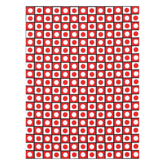 Moderne Abstracte zwarte rode en witte tablet Tafelkleed (Voorkant)