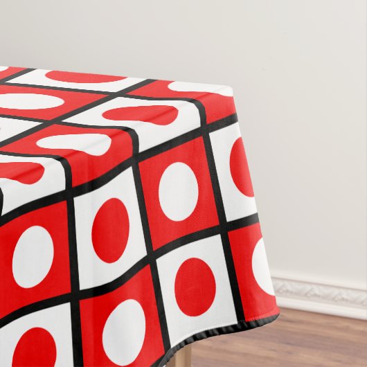 Moderne Abstracte zwarte rode en witte tablet Tafelkleed (Voorbeeld)