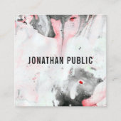 Moderne Abstracte zwarte rode Sjabloon Vierkante Visitekaartje (Voorkant)