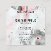 Moderne Abstracte zwarte rode Sjabloon Vierkante Visitekaartje (Achterkant)