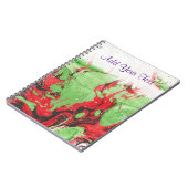 Moderne Abstracte zwarte rode witte Sjabloon Notitieboek (Linkerzijde)