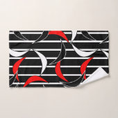 Moderne Abstracte zwarte roodpatroon, hedendaags Bad Handdoek (Handdoek)