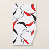 Moderne Abstracte zwarte roodpatroon, hedendaags Bad Handdoek (Handdoek)