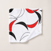 Moderne Abstracte zwarte roodpatroon, hedendaags Bad Handdoek (Wasdoekje)