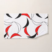 Moderne Abstracte zwarte roodpatroon, hedendaags Bad Handdoek (Handdoek)