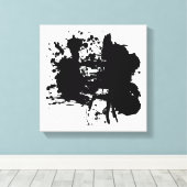 Moderne Abstracte zwarte vlekken Canvas Afdruk (Insitu (Houten vloer))