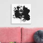 Moderne Abstracte zwarte vlekken Canvas Afdruk (Insitu (Woonkamer))