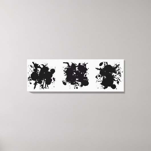 Moderne Abstracte zwarte vlekken Canvas Afdruk (Voorkant)