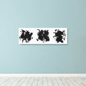 Moderne Abstracte zwarte vlekken Canvas Afdruk (Insitu (Houten vloer))