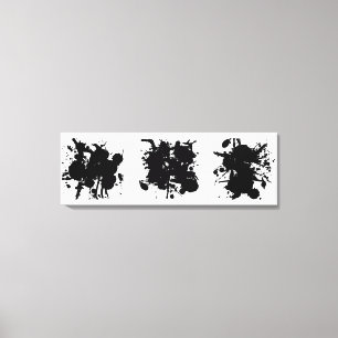 Moderne Abstracte zwarte vlekken Canvas Afdruk