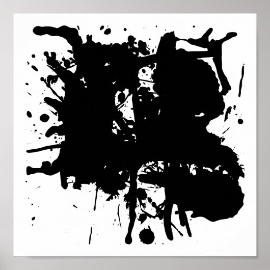 Moderne Abstracte zwarte vlekken Poster (Voorkant)