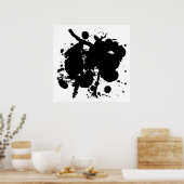 Moderne Abstracte zwarte vlekken Poster (Keuken)