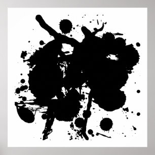 Moderne Abstracte zwarte vlekken Poster