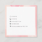 Moderne abstracte, zwarte waterverf stijlvolle per vierkante visitekaartje (Achterkant)