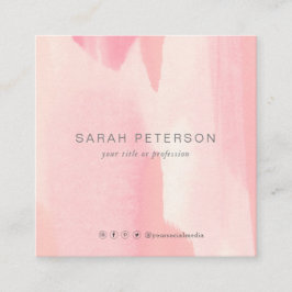 Moderne abstracte, zwarte waterverf stijlvolle per vierkante visitekaartje