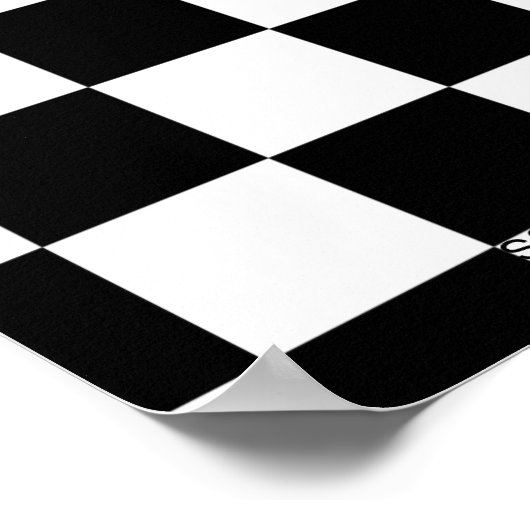 Moderne, abstracte, zwarte, witte 3d vierkantjes o poster (Hoek)