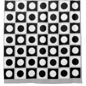 Moderne Abstracte Zwarte & Witte Douchegordijn (Voorkant)
