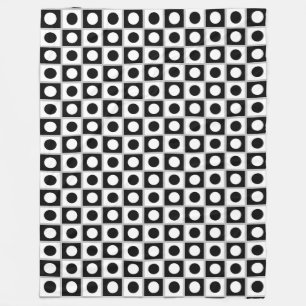 Moderne Abstracte Zwarte & Witte Fleece Deken
