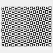 Moderne Abstracte Zwarte & Witte Fleece Deken (Voorkant (Horizontaal))
