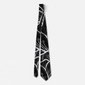 Moderne abstracte zwarte witte florale waterverf stropdas (Achterkant)