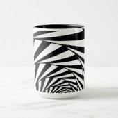 Moderne Abstracte Zwarte & Witte Golf Kunst Mok (Midden)