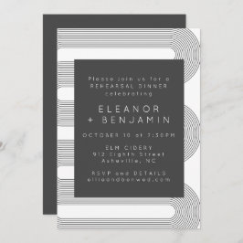 Moderne Abstracte zwarte witte lijnen repetitief d Kaart