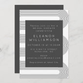 Moderne Abstracte zwarte witte lijnen Vrijgezellen Kaart (Voorkant / Achterkant)