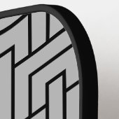 Moderne Abstracte zwarte witte monogram naam Pickleball Paddle (Links Detail)