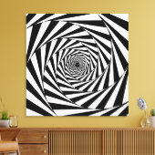 Moderne Abstracte Zwarte & Witte Spiraal Kunst Canvas Afdruk (Insitu (Woonkamer))
