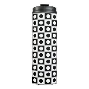 Moderne Abstracte Zwarte & Witte Thermische Tumble Thermosbeker